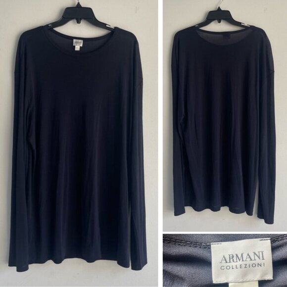 Armani Collection Black Silk Long Sleeve Top - 22557 - Picture 1 of 8